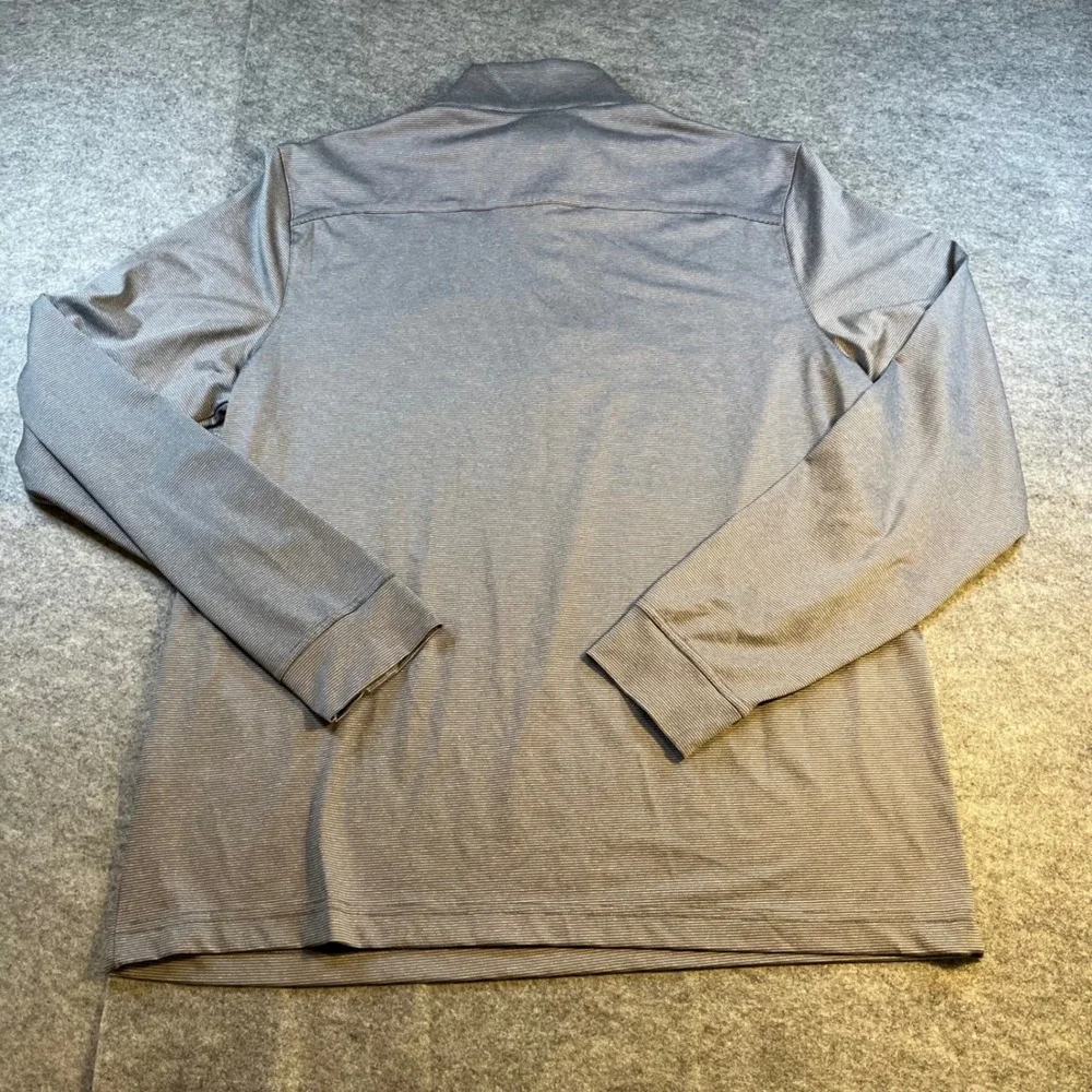 Tourney Mens 1/4 Zip Pullover Grey Stripe Golf Activewear Medium WR Logo - Picture 2 of 5